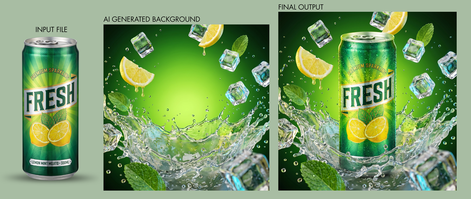 Fresh drink creative collage
